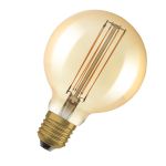 Osram Vintage 1906 LED E27 Globe Filament Dorée 95mm 5.8W 470lm - 822 Blanc Très Chaud | Dimmable