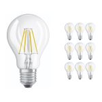Multipack 10x Ledvance Classic LED E27 Poire Filament Claire 4W 470lm - 840 Blanc Froid | Équivalent 40W