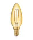 Ledvance Vintage 1906 LED E14 Bougie Dorée 1.5W 120lm - 824 Blanc Très Chaud | Équivalent 15W