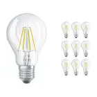 Multipack 10x Ledvance Classic LED E27 Poire Filament Claire 4W 470lm - 840 Blanc Froid | Équivalent 40W