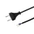 Euro Aansluitsnoer Met Platte Stekker 2x 0,75 2m Zwart