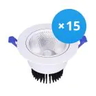 Voordeelpak 15x LED Downlight Rond Kantelbaar 12W 960lm 60D - 930 Warm Wit | 110mm - Zaagmaat 90mm - UGR 